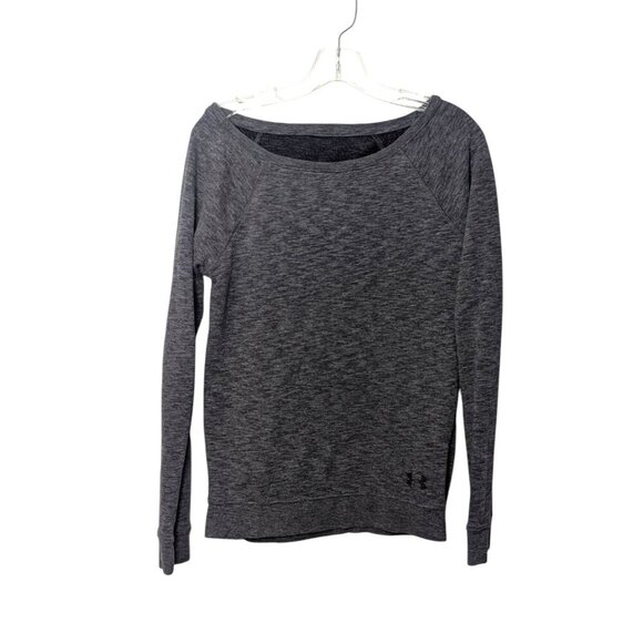 Under Armour Wide Neck Sweatshirt Heather Dark Gray SZ M - Picture 1 of 3